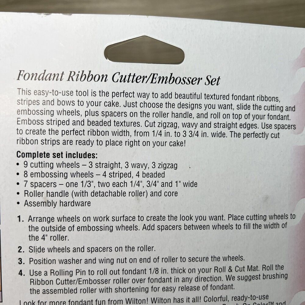 Wilton Fondant Ribbon Cutter Embosser Set - New In Package - Picture 8 of 8